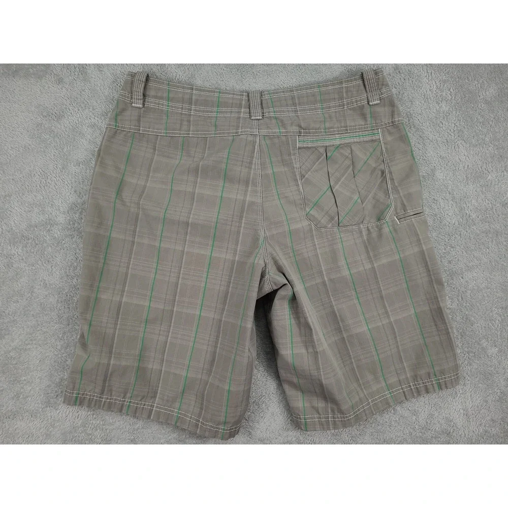 Nike Sportswear Mens Athletic Beige Plaid‎ Casual Shorts Size Large